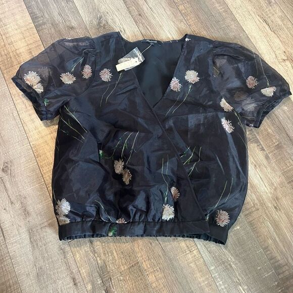 Madewell Silk Organza Puff-Sleeve
Wrap Top in Aster Portrait size xs - Picture 1 of 9